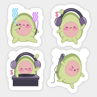 Musical Avocados Pack Sticker